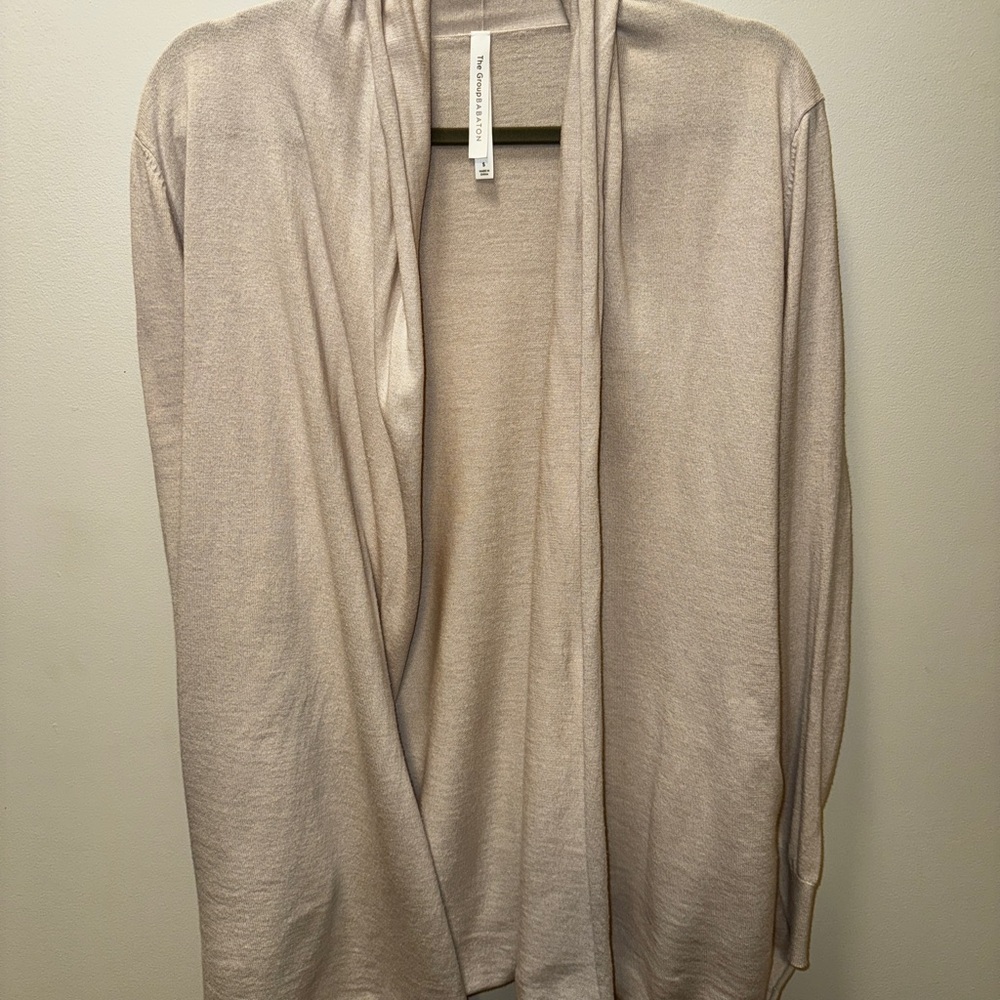 Babaton Light Beige Open-Front Cardigan